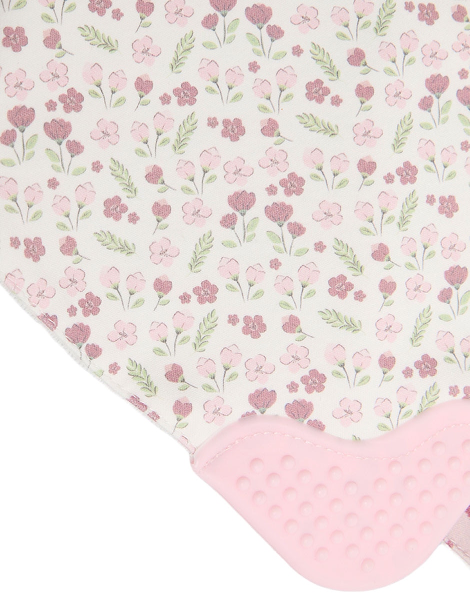 Set Babero Mon Caramel Estampado Floral De Algodón 2 Piezas