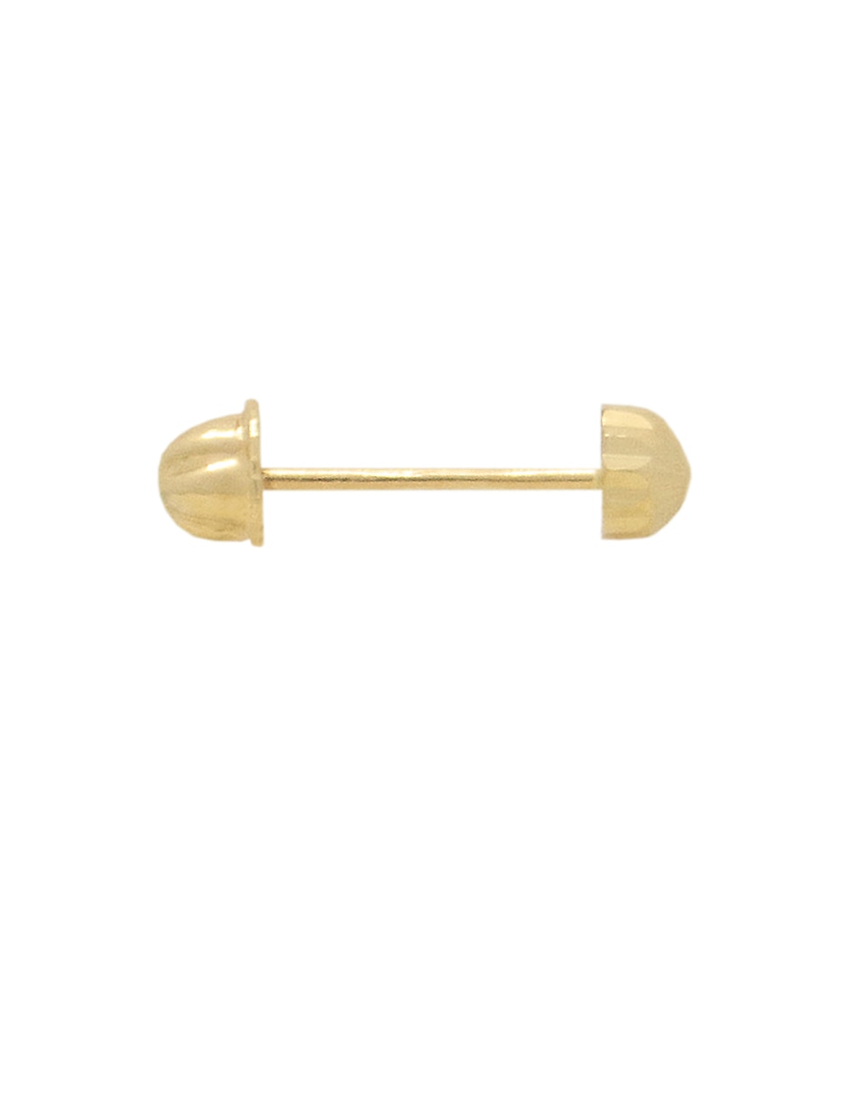 Broqueles de redonda mon caramel navidad de oro amarillo 14 k con acabado pulido