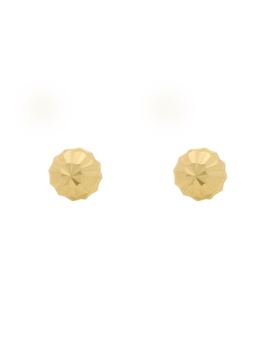 Broqueles de redonda mon caramel navidad de oro amarillo 14 k con acabado pulido