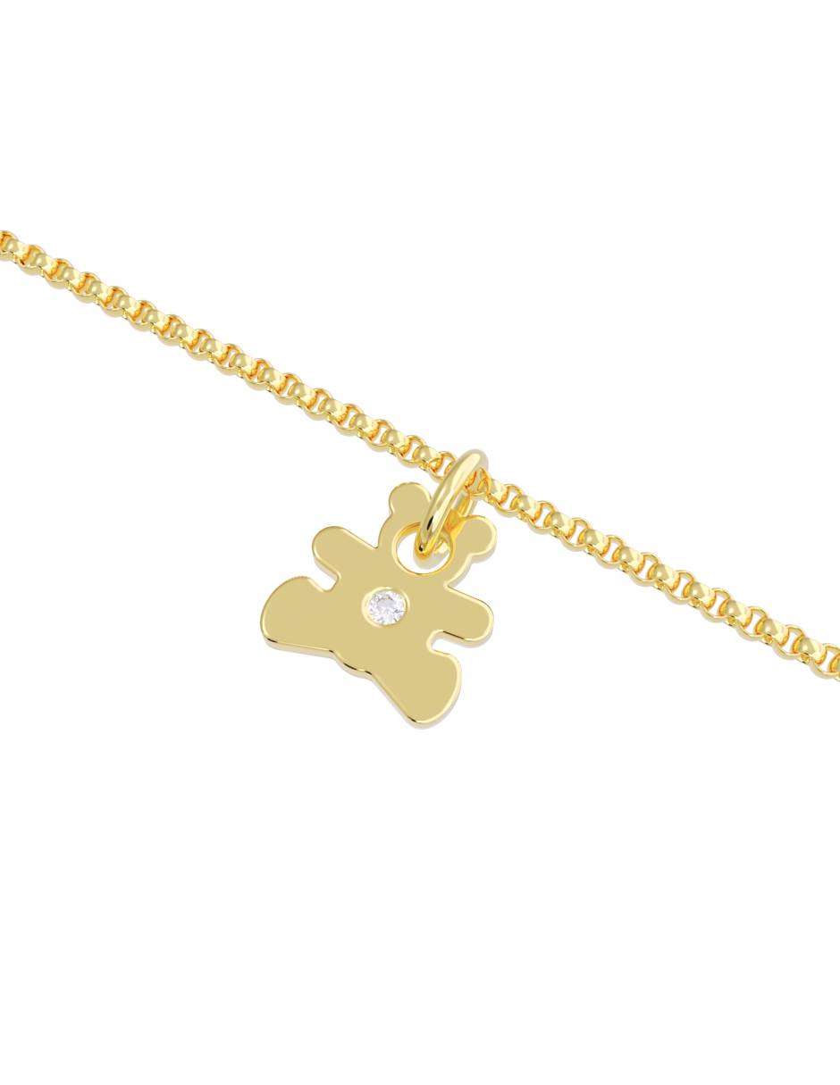 Pulsera de oro con zirconia 14 K acabado pulido