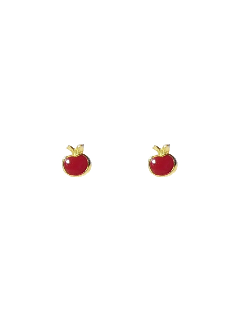 Broqueles de manzana de oro 14 K con acabado pulido