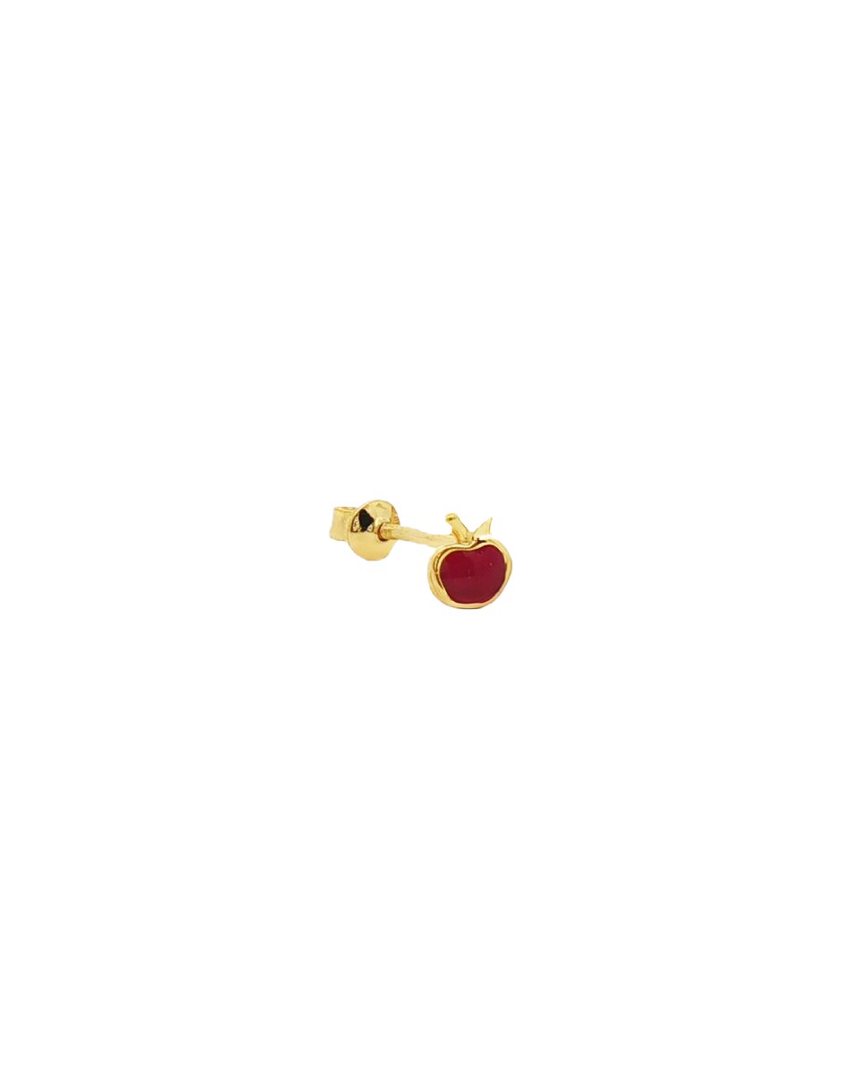Broqueles de manzana de oro 14 K con acabado pulido 3