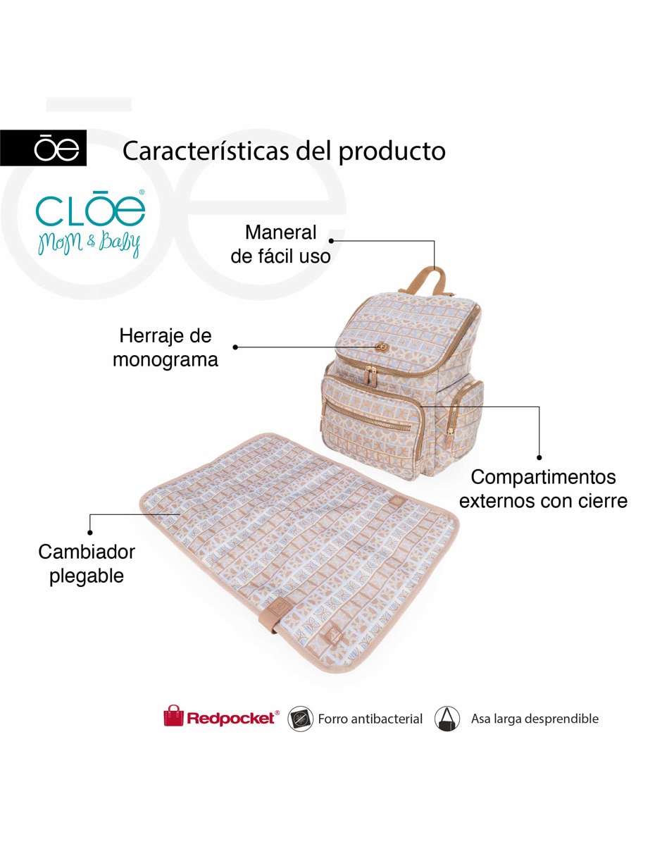 BACKPACK PAÑALERA CLOE 4BL, MULTICOLORX