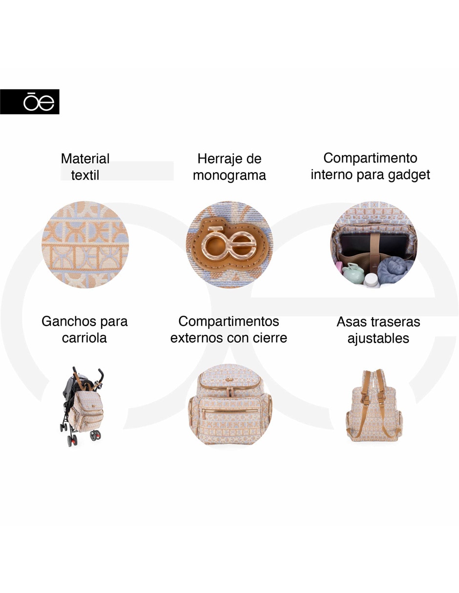 BACKPACK PAÑALERA CLOE 4BL, MULTICOLORX