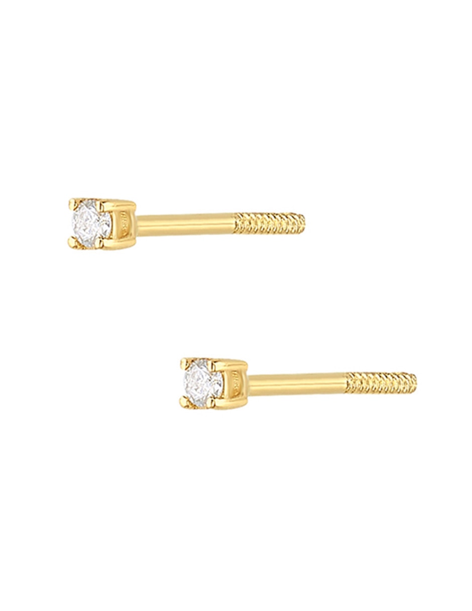 Broqueles sabelli de oro amarillo 14 k con acabado pulido diamante