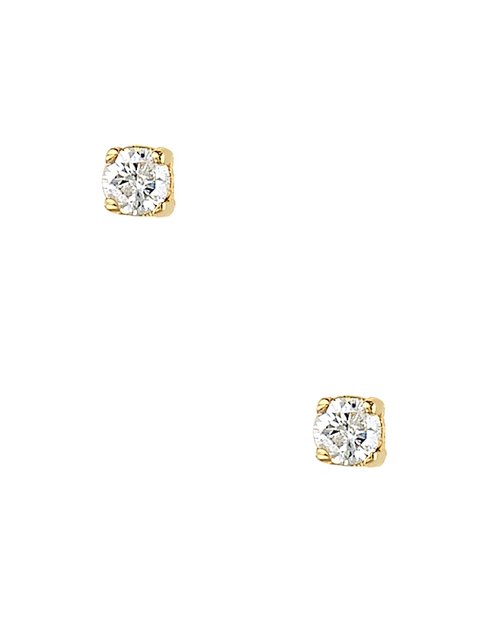 Broqueles sabelli de oro amarillo 14 k con acabado pulido diamante