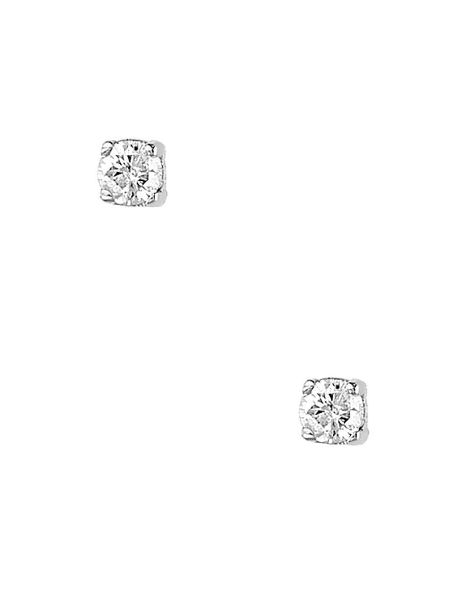 Broqueles de oro blanco 14 K con acabado pulido diamante Broqueles de oro blanco 14 K con acabado pulido diamante