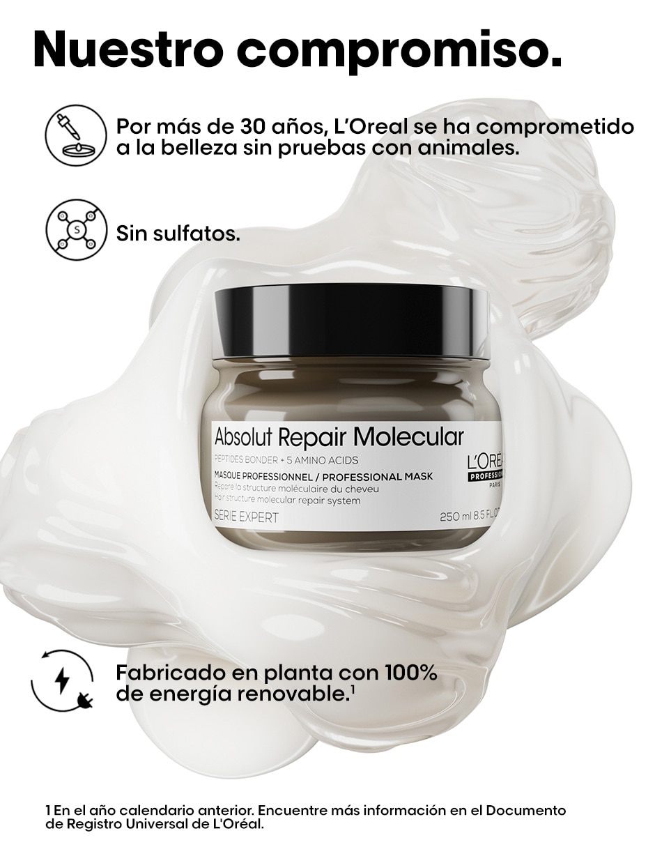 Mascarilla de cabello para reconstruir Absolut Repair Molecular 250 ml 2