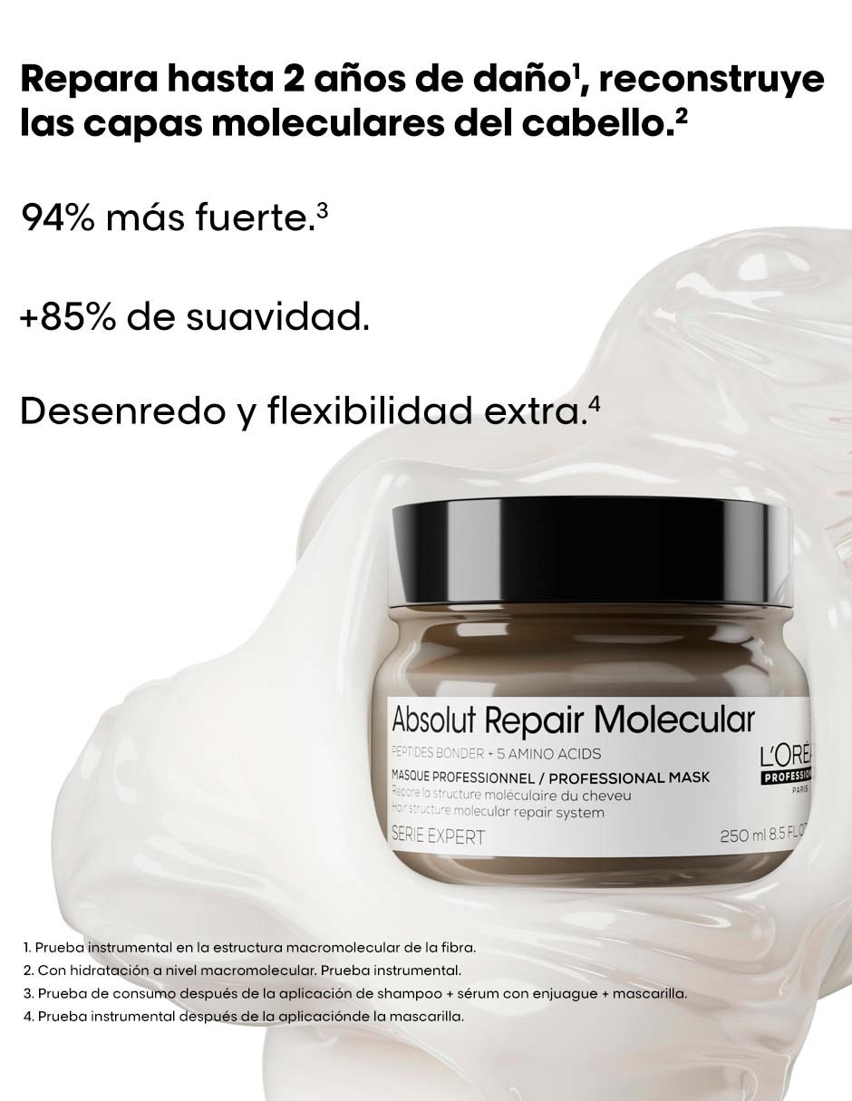 Mascarilla de cabello para reconstruir Absolut Repair Molecular 250 ml 4
