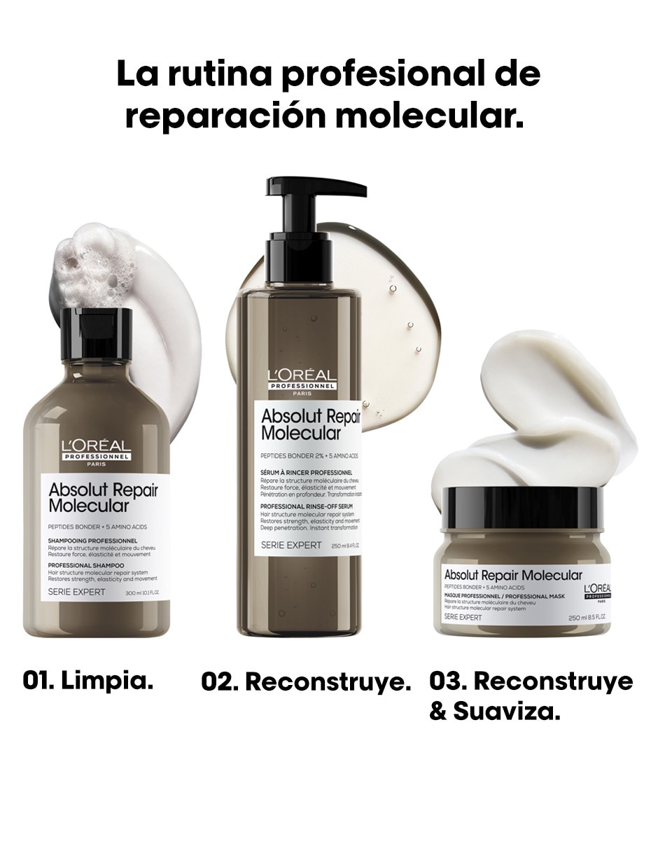 Mascarilla de cabello para reconstruir Absolut Repair Molecular 250 ml 5
