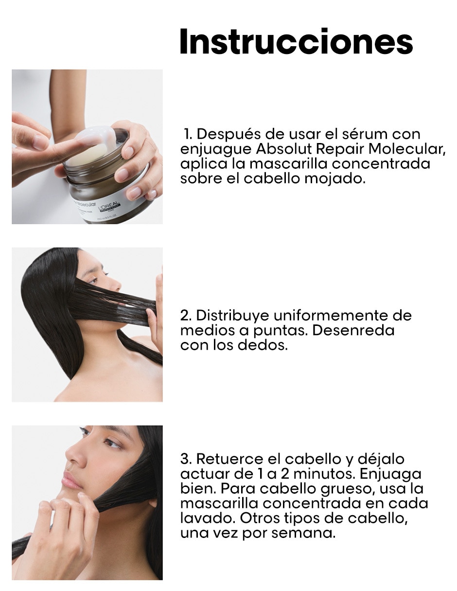 Mascarilla de cabello para reconstruir Absolut Repair Molecular 250 ml 8