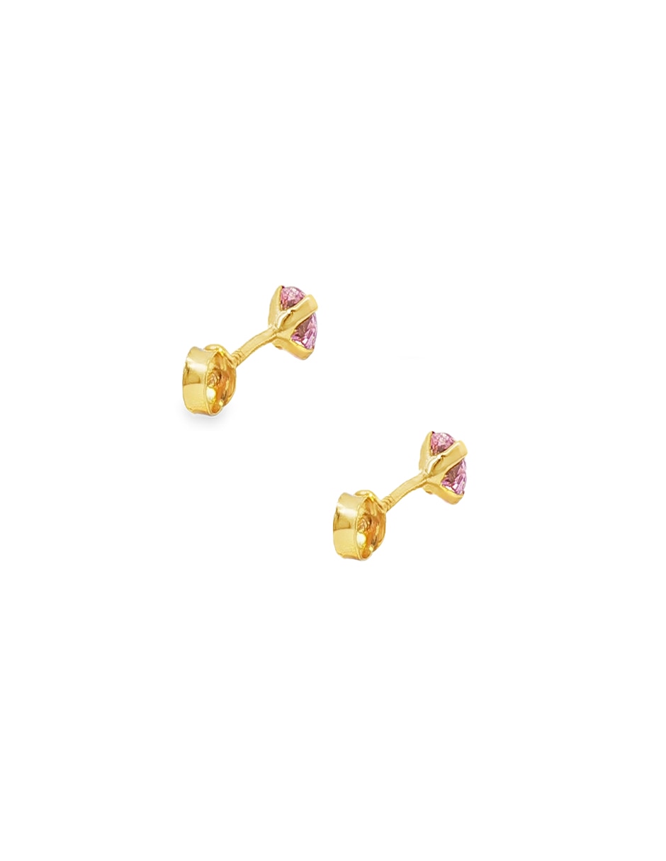 Broqueles redondos de oro 14 K con acabado pulido