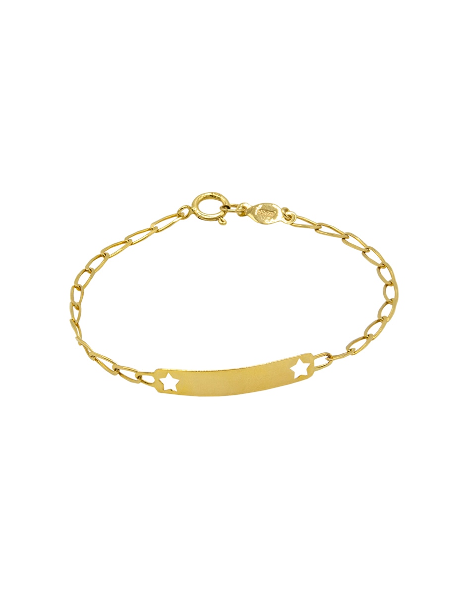 Esclava de oro amarillo 14 k navidad acabado pulido