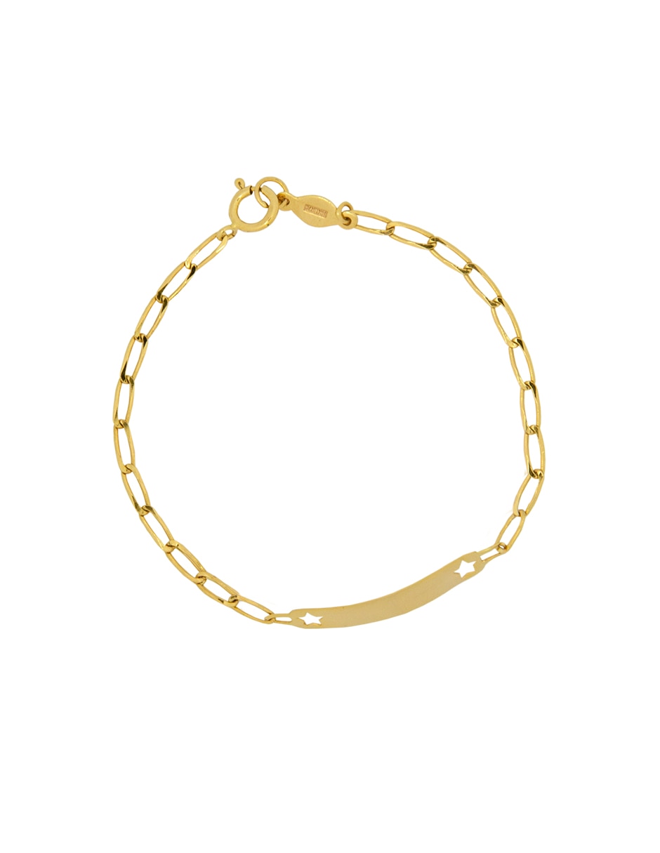 Esclava mon caramel de oro amarillo 14 k navidad acabado pulido