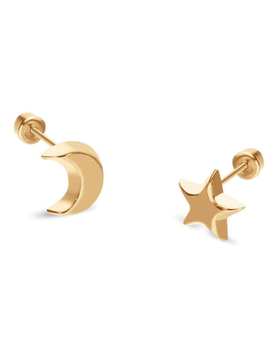 Broqueles de oro amarillo 14 K 1