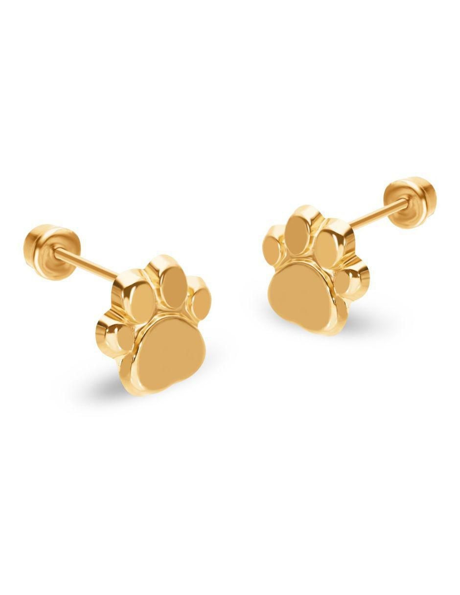 Broqueles de huella de oro 14 K 1