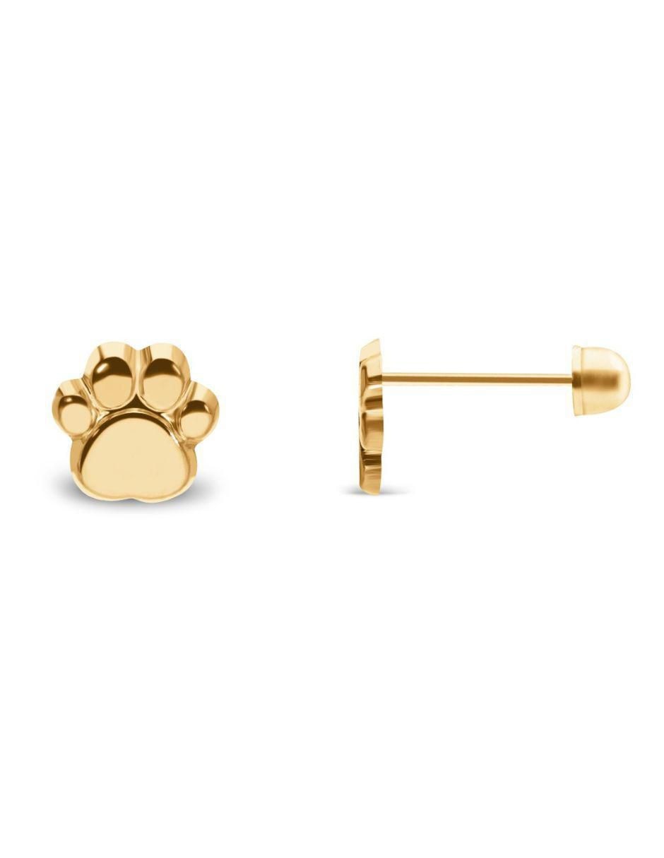 Broqueles de huella de oro 14 K Broqueles de huella de oro 14 K