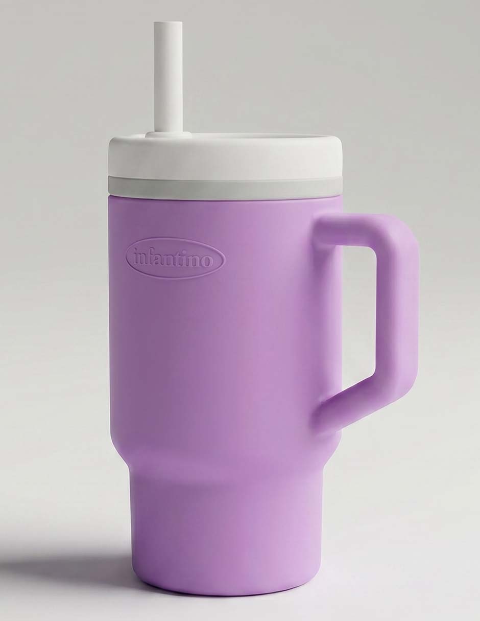 Vaso con tapa y popote