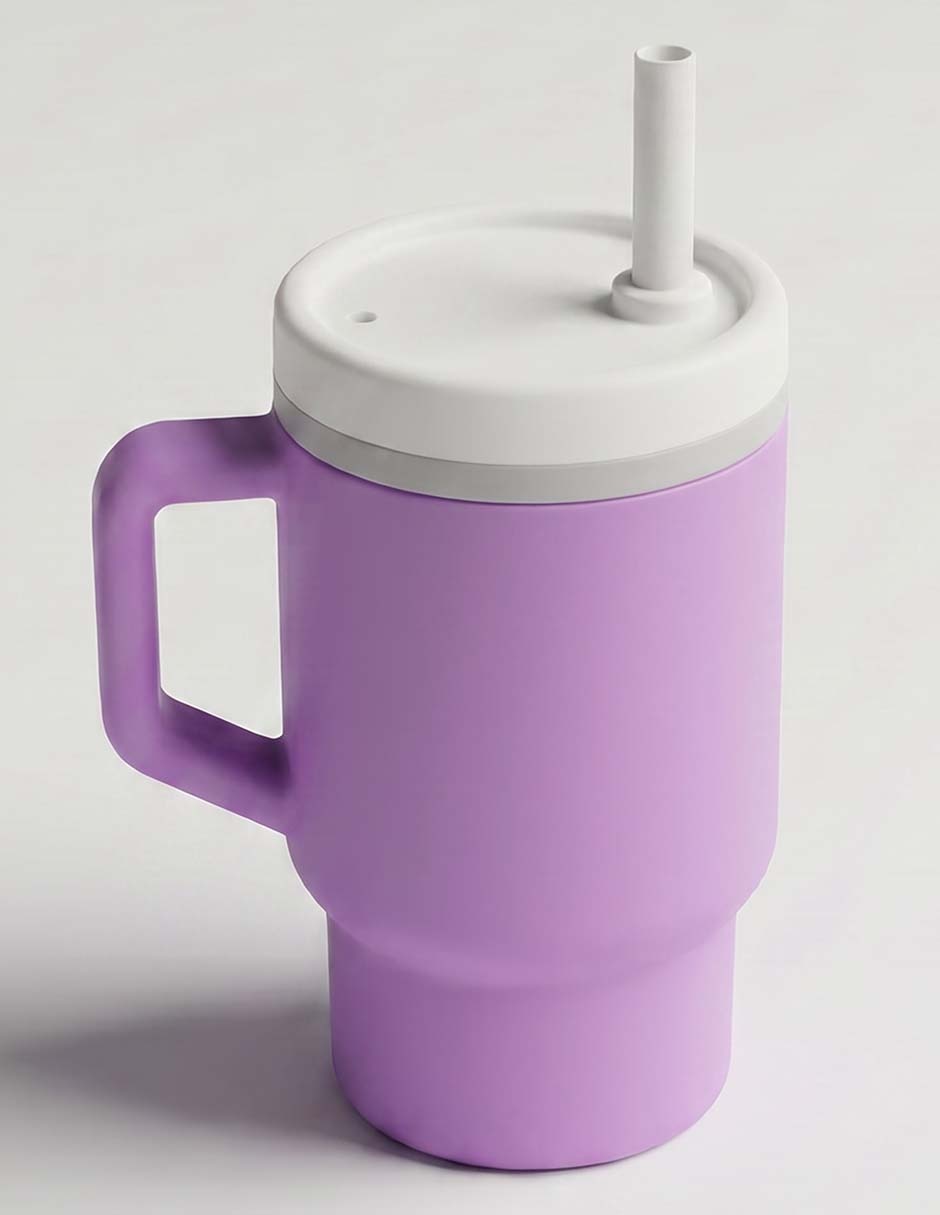 Vaso con tapa y popote 3