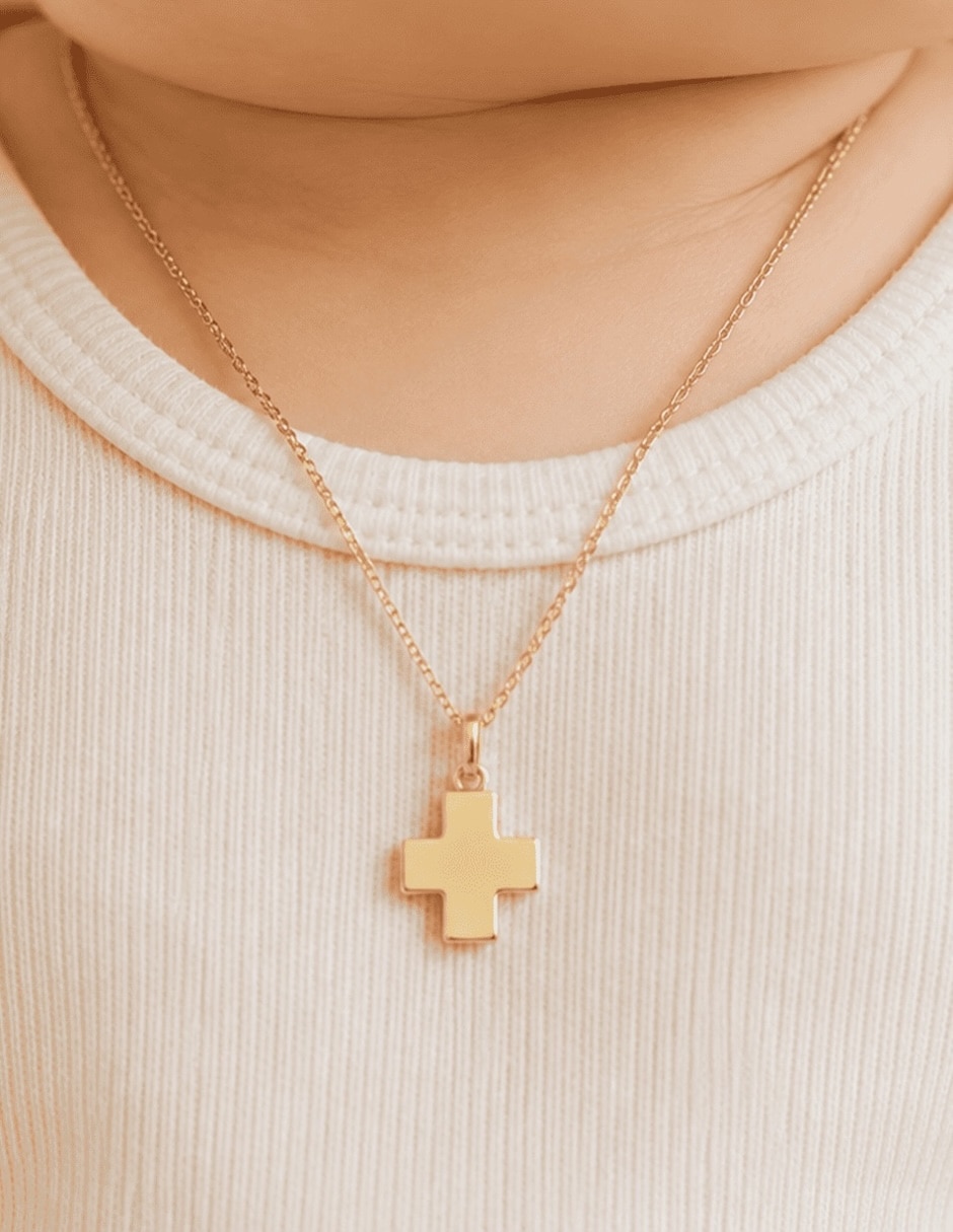 Cadena de cruz religiosos 14 k 3