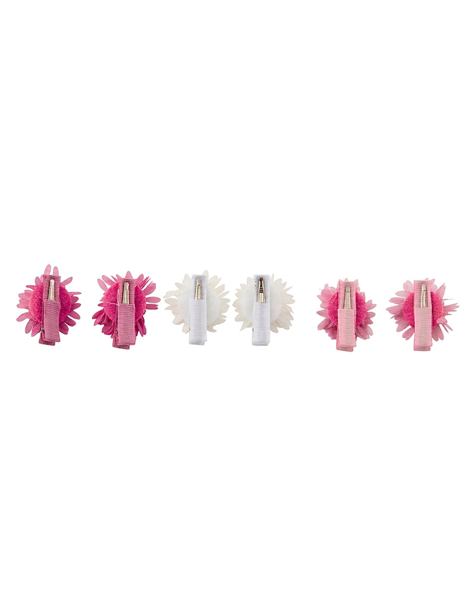 Set de 6 moños para cabello Mon Caramel con flor