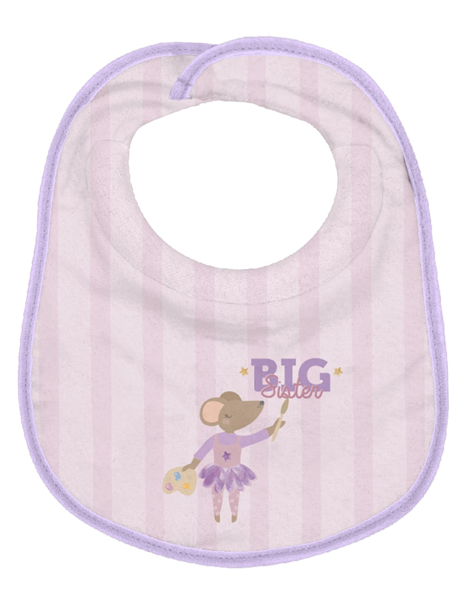Set Babero Mon Caramel Mc 2026 Estampado Diferentes Diseños De Poliéster 2 Piezas (Si Aplica)