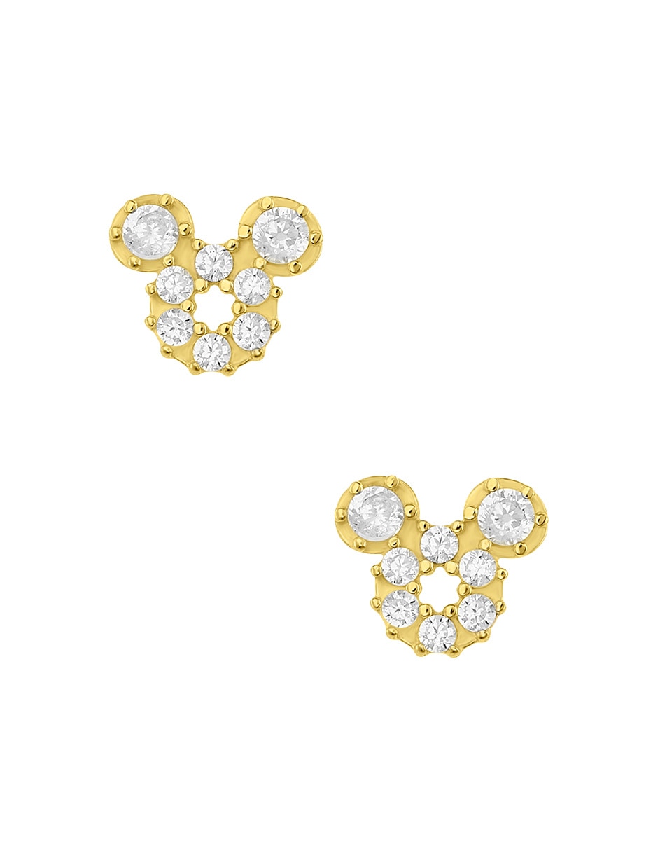 Broqueles de redonda mickey joyeria bebes de oro amarillo 14 k con acabado liso pulido zirconia Broqueles de redonda mickey joyeria bebes de oro amarillo 14 k con acabado liso pulido zirconia