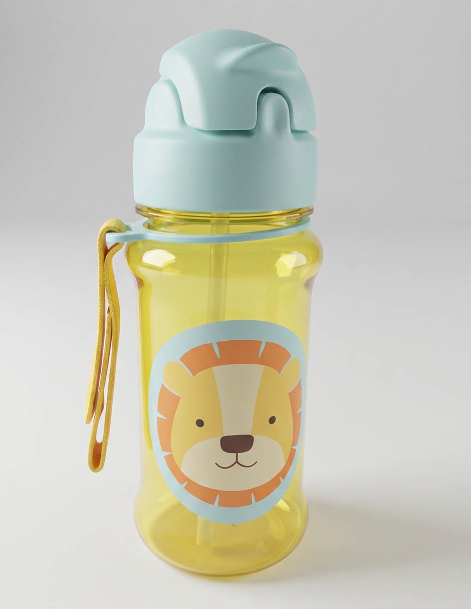 Botella de agua Skiphop de plástico Zoo con tapa rosca 355 ml