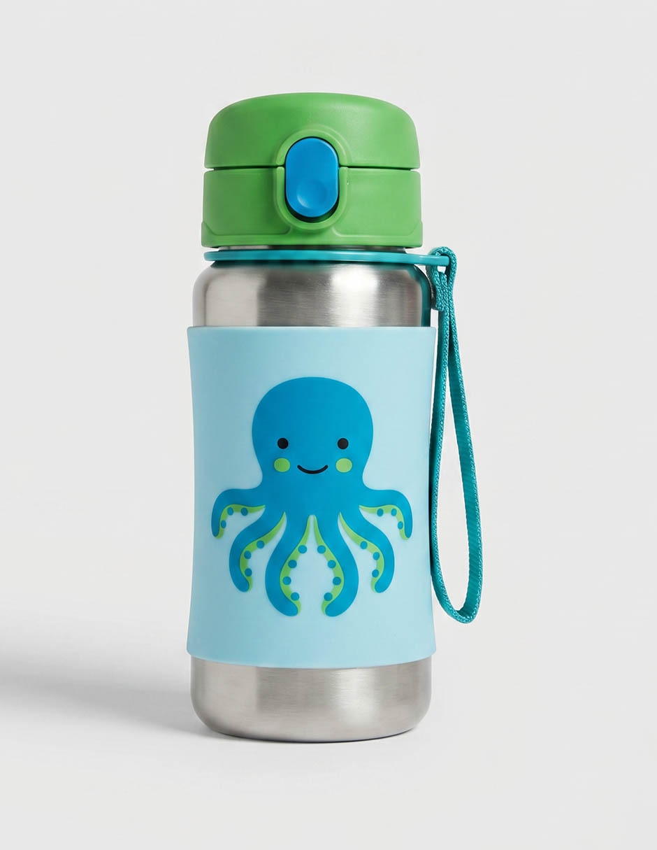 Termo Skiphop de acero inoxidable Zoo con tapa rosca 350 ml