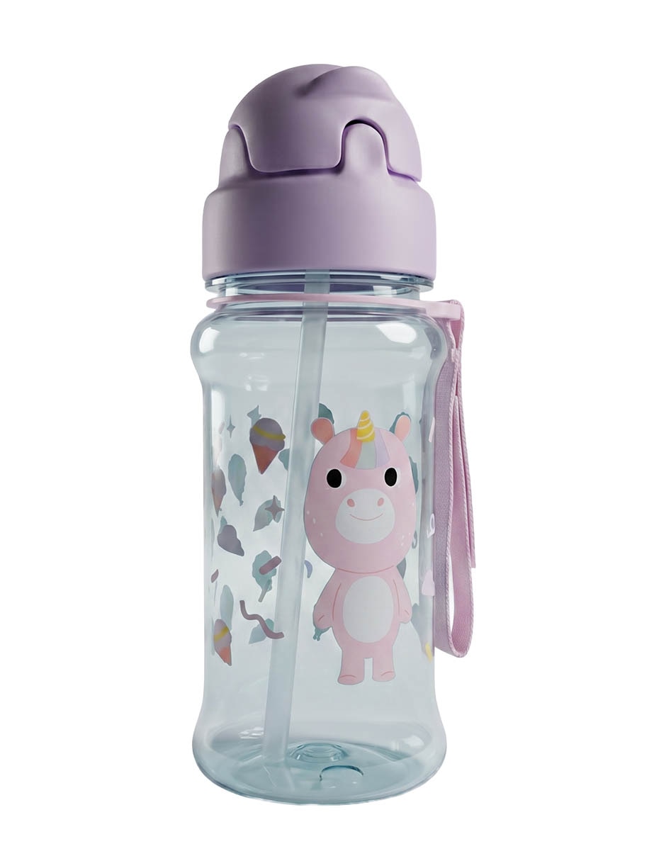 Botella de agua de plástico con tapa rosca 350 ml