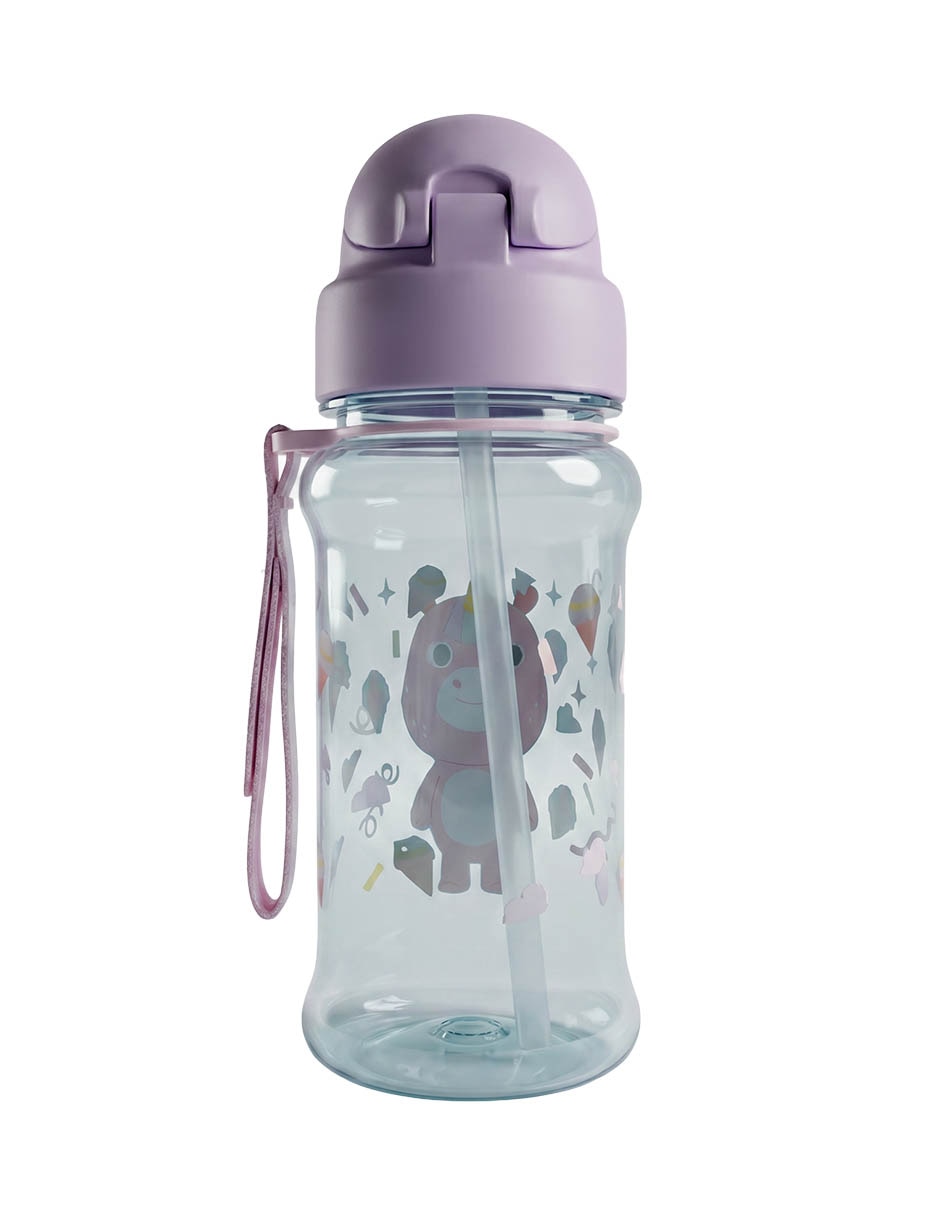 Botella de agua Skiphop de plástico con tapa rosca 350 ml