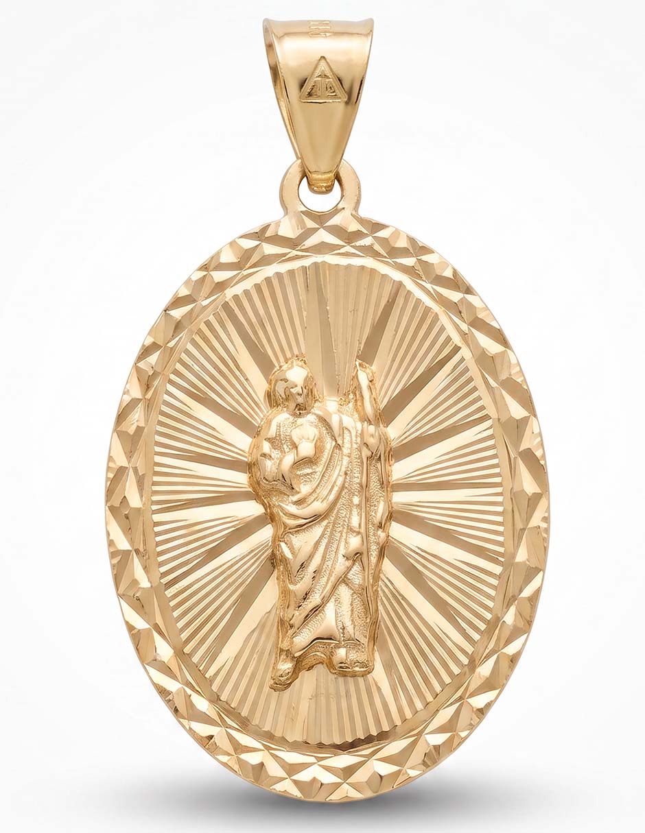 Medalla de cruz de oro amarillo 10 k 2
