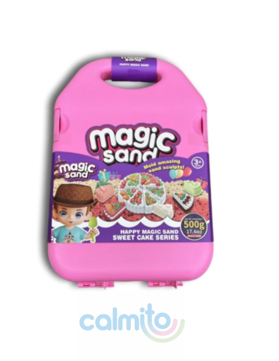 Calmito arena mágica para niños con moldes de pasteles y estuche portátil