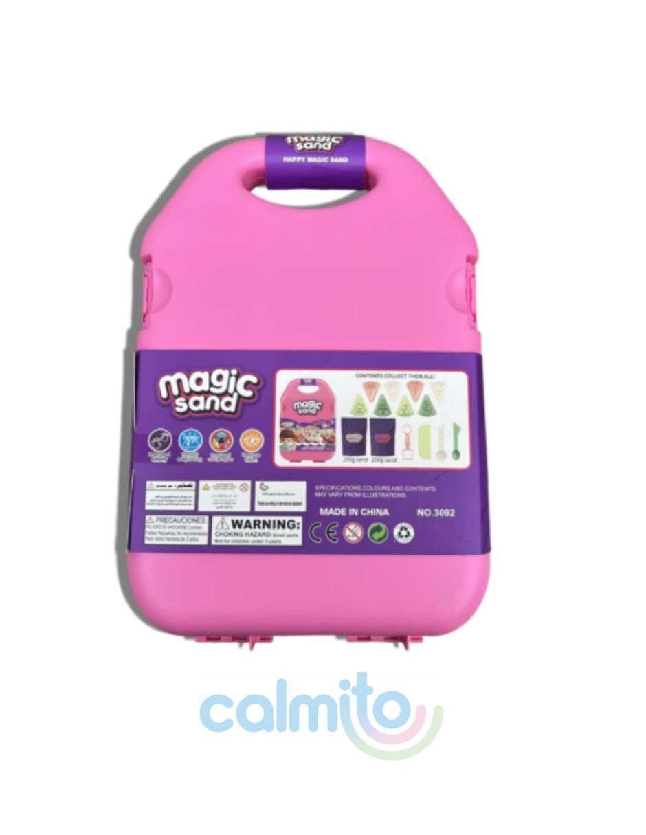 Calmito arena mágica para niños con moldes de pasteles y estuche portátil