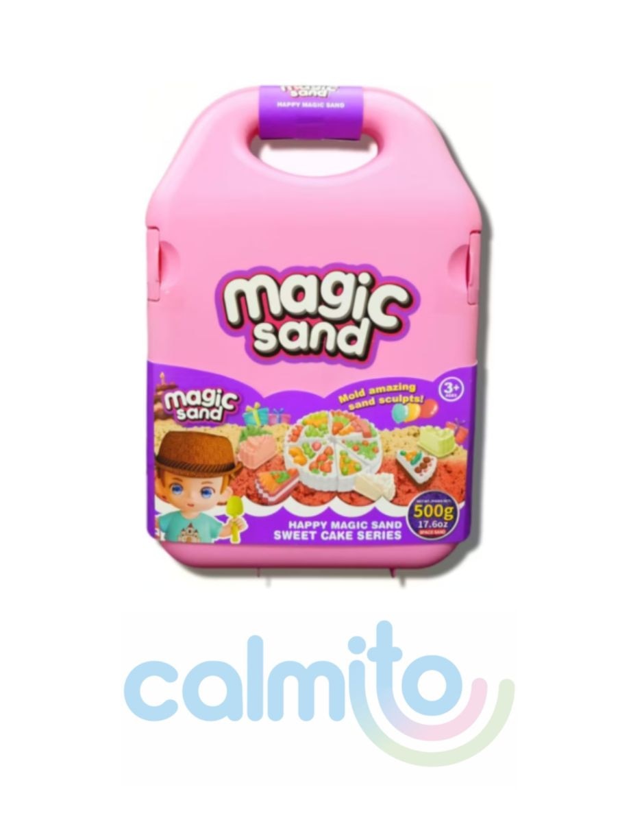 Calmito arena mágica para niños con moldes de pasteles y estuche portátil