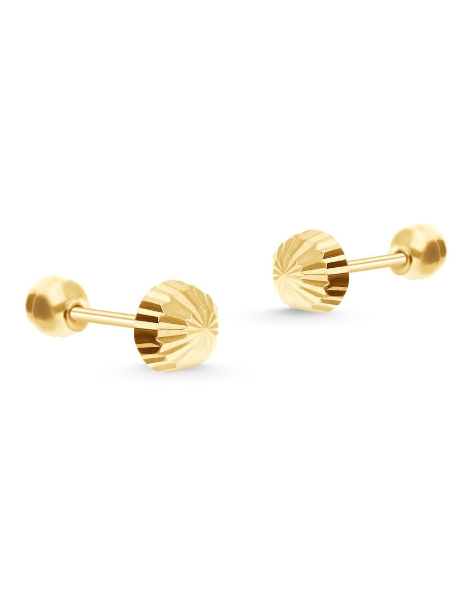 Broqueles de hongo de oro 14 K con acabado texturizado