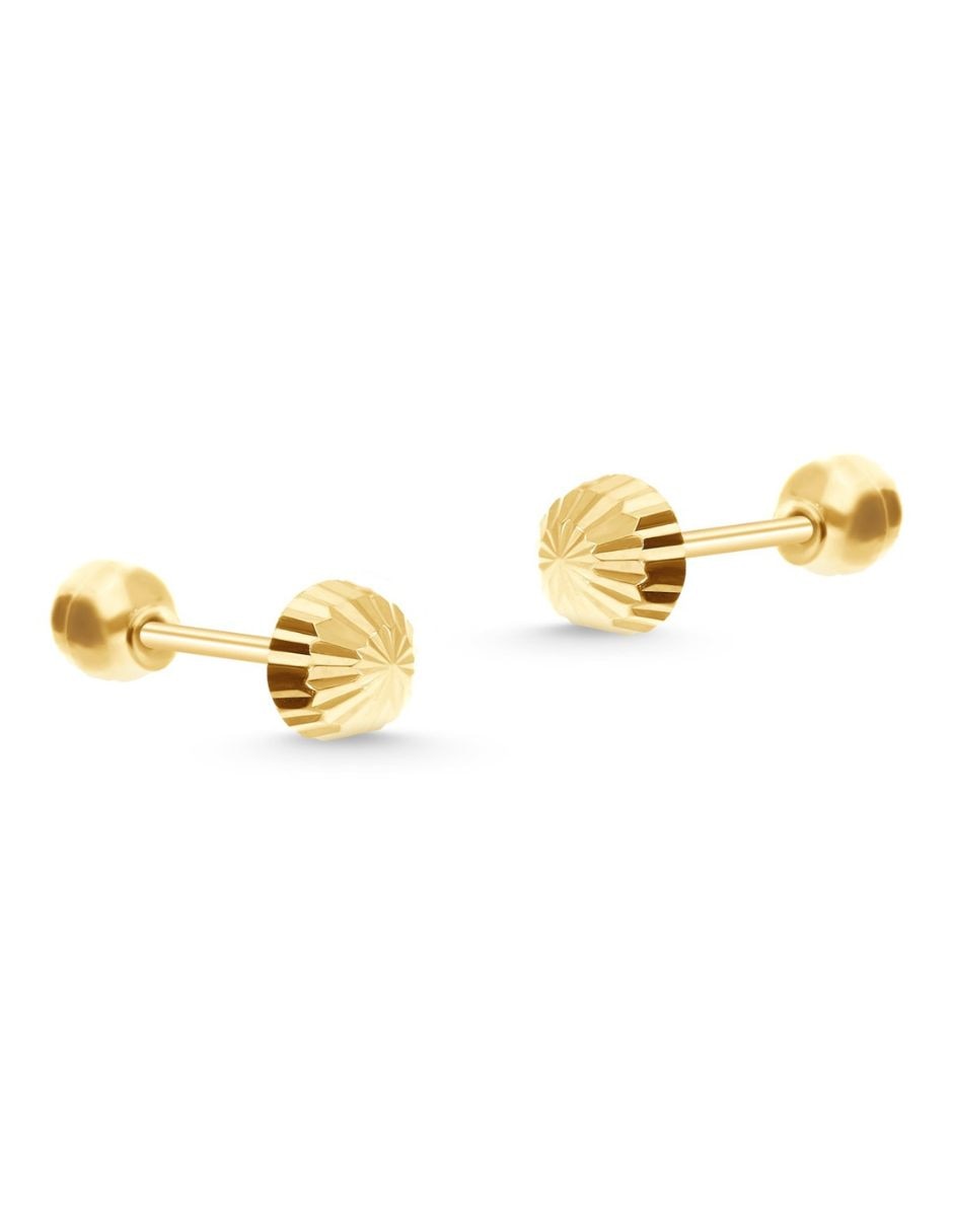 Broqueles de hongo de oro 14 K con acabado texturizado Broqueles de hongo de oro 14 K con acabado texturizado