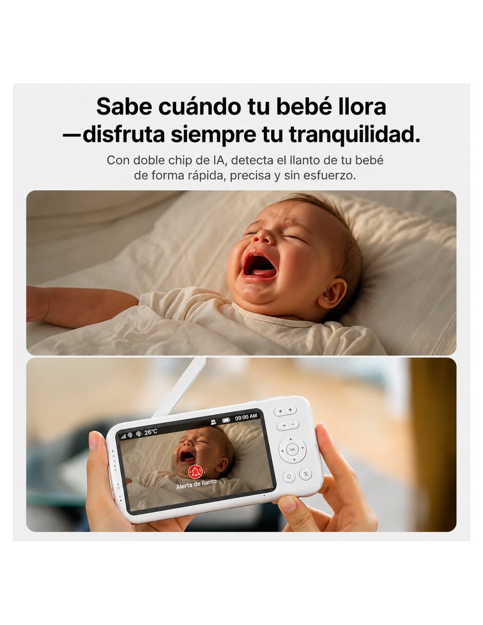 Monitor de audio y video para bebé jt - vbm002r 2