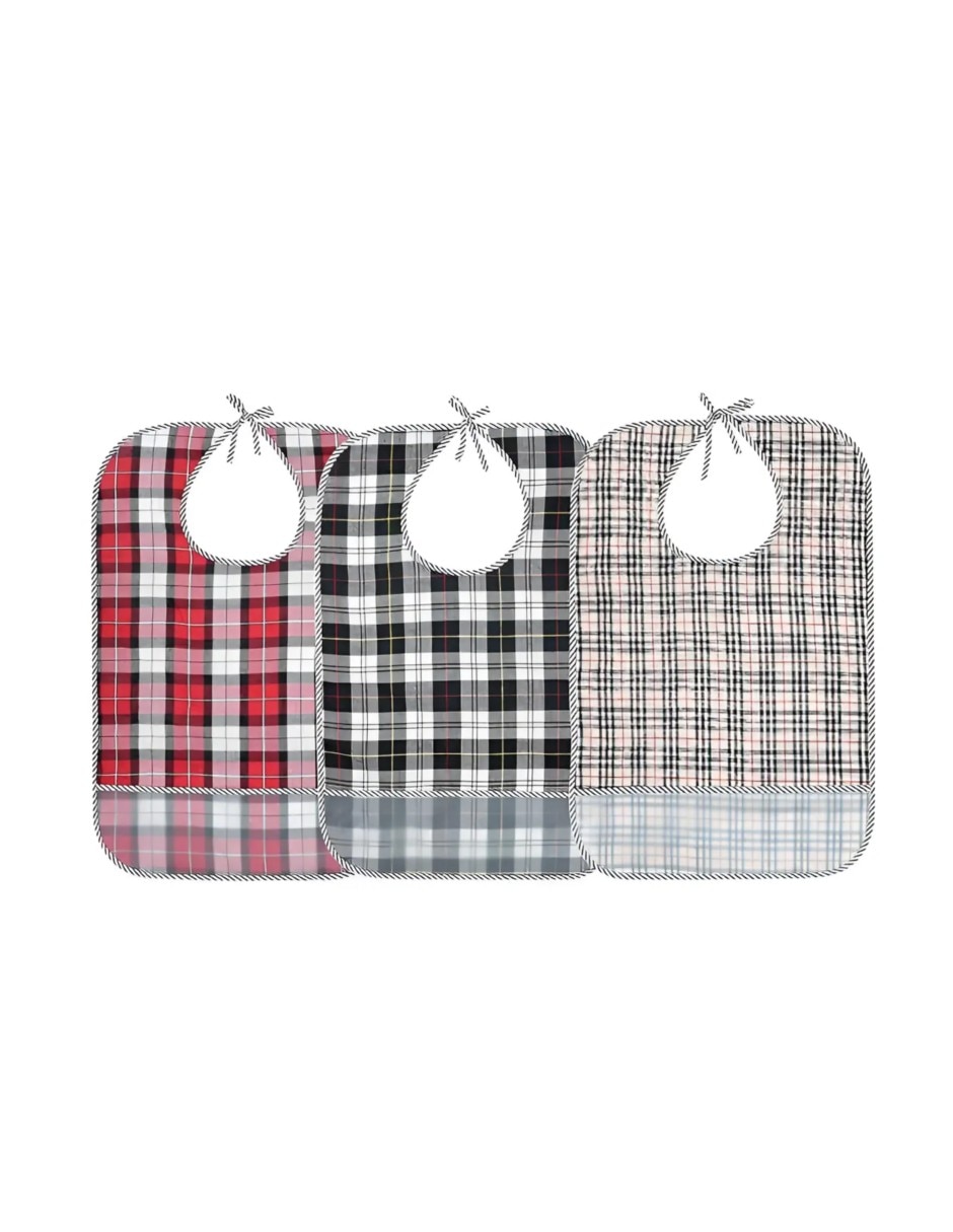 Babero friends estampado a rayas de plástico 3 piezas