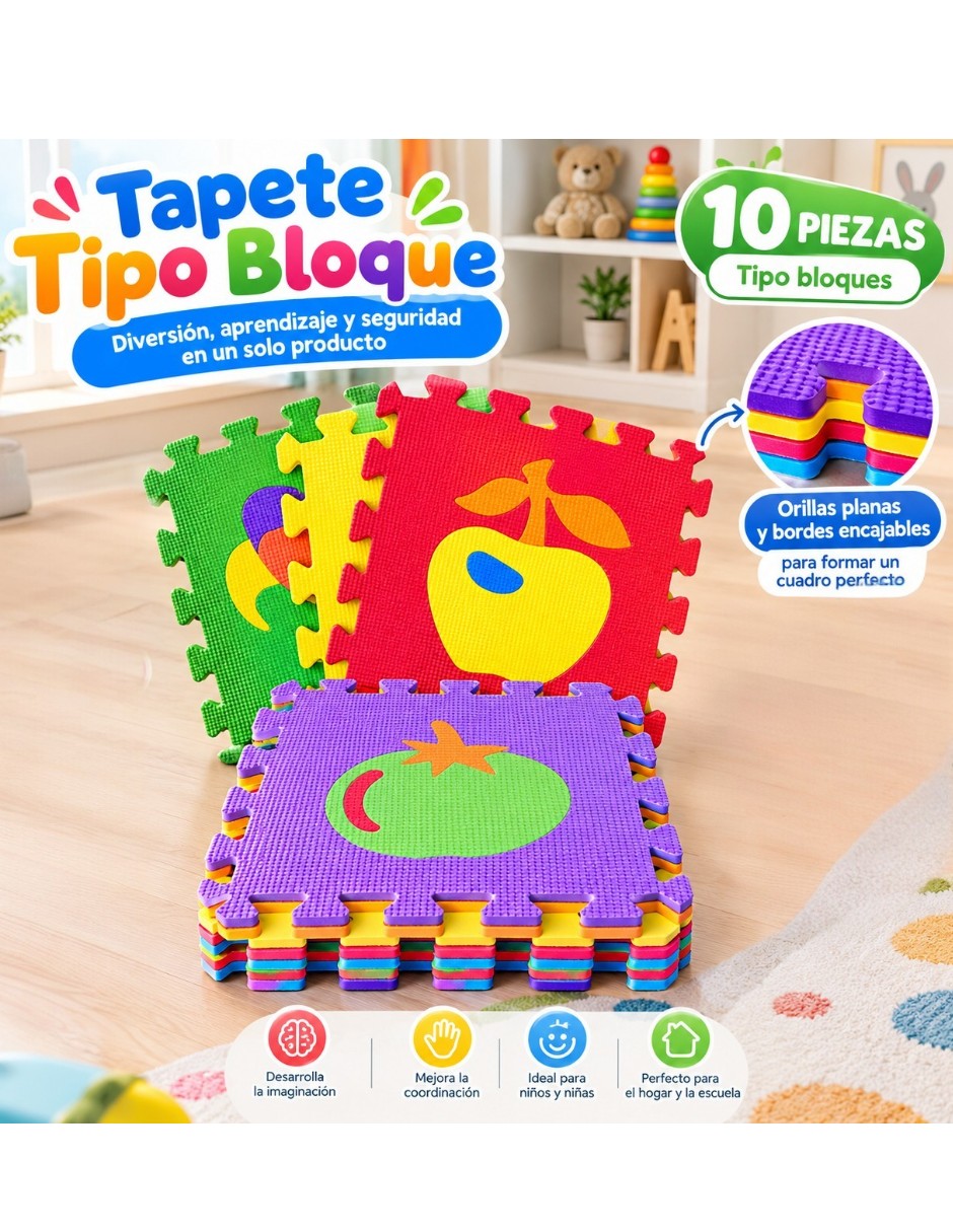 Tapete gimnasio tapete didáctico tipo bloques de foamy 5