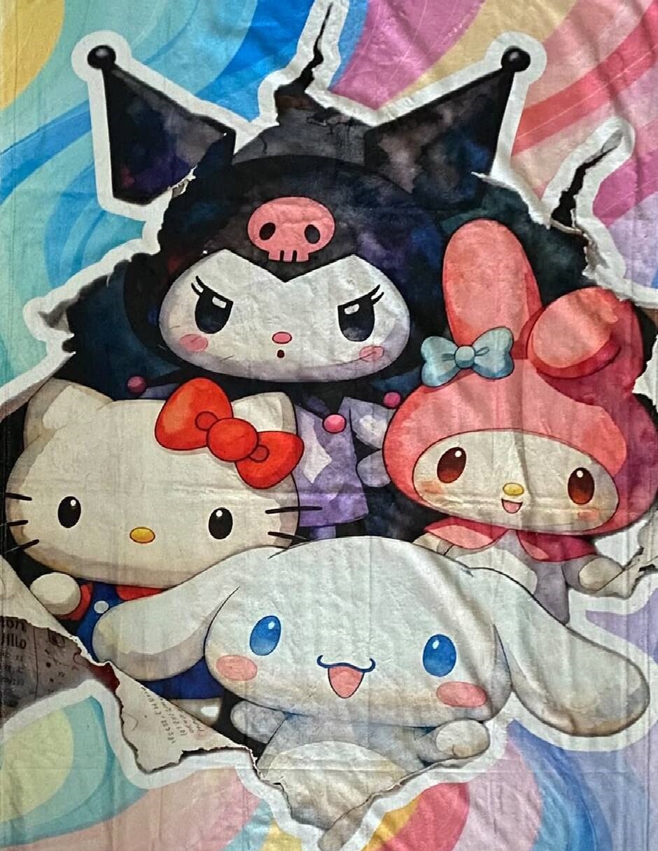 Cobija clásica de tejido suave hello kitty