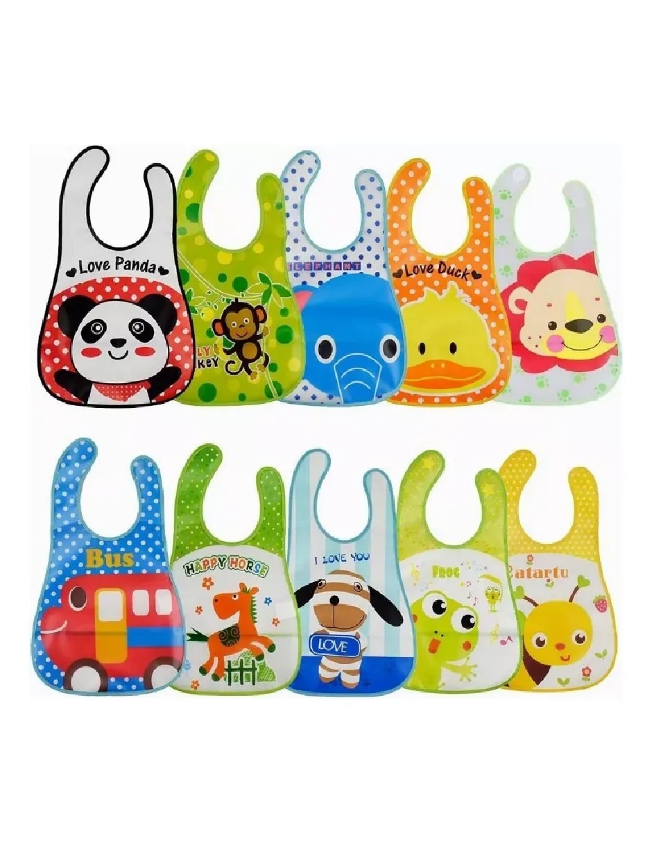 Set babero No aplica estampado Diferentes diseños de Plástico 10 piezas (si aplica)