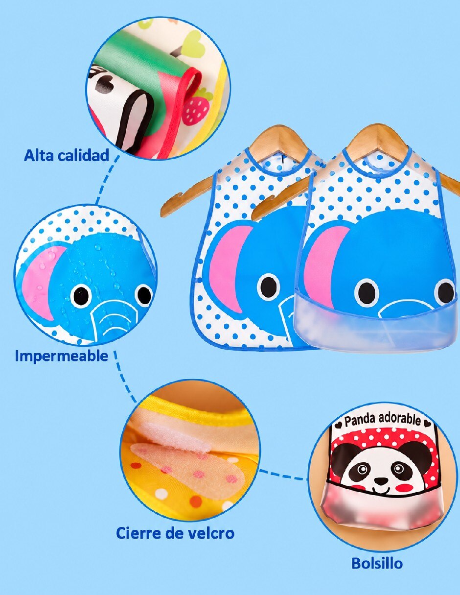 Set babero No aplica estampado Diferentes diseños de Plástico 10 piezas (si aplica) 4