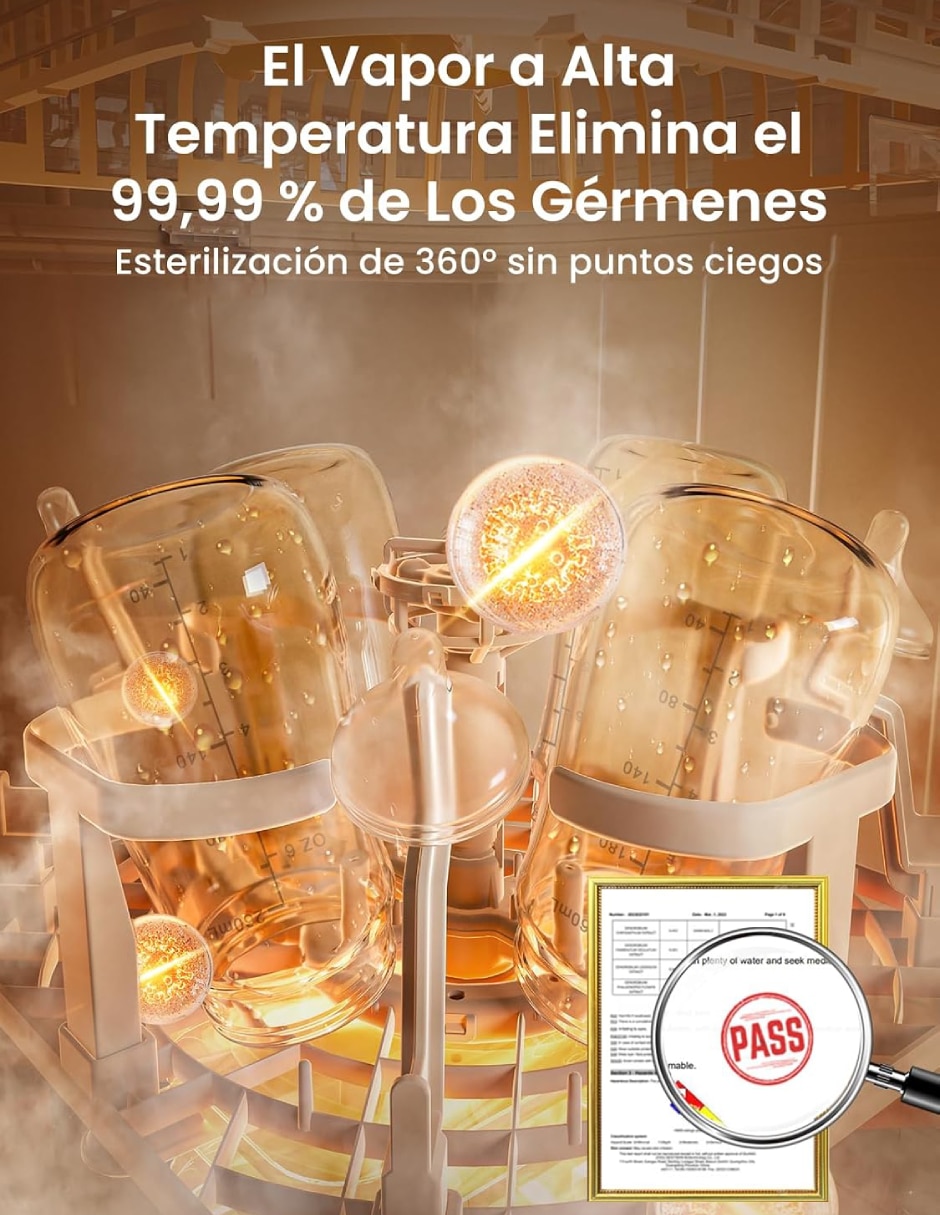 Esterilizador eléctrico EaseClean 4 en 1 8 botellas 4