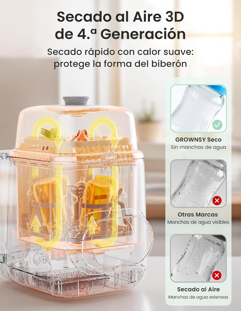 Esterilizador eléctrico EaseClean 4 en 1 8 botellas 5