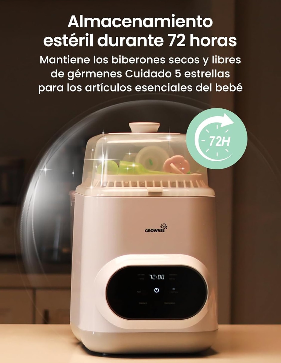 Esterilizador eléctrico EaseClean 4 en 1 8 botellas 6