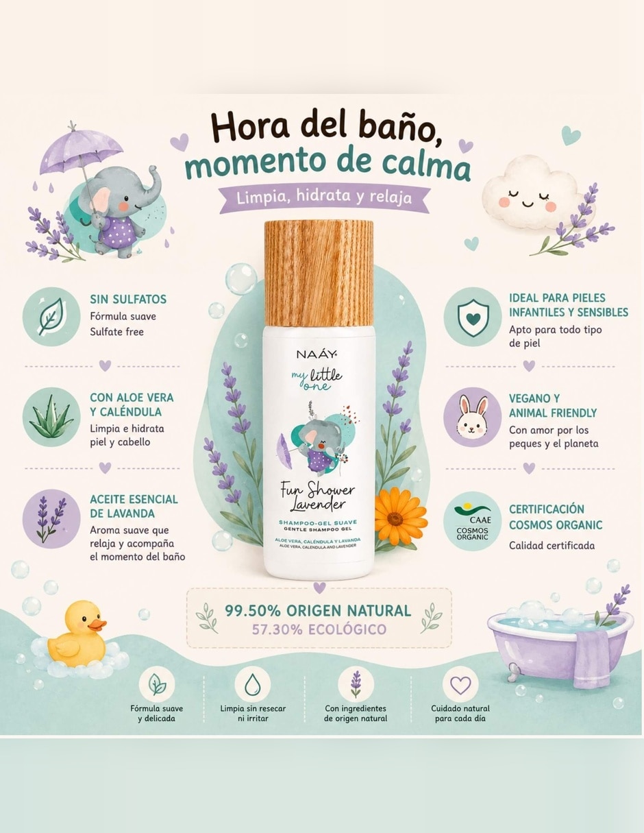 Shampoo para cabello para cabello Normal Fun Shower LAVENDER Shampoo-gel 3