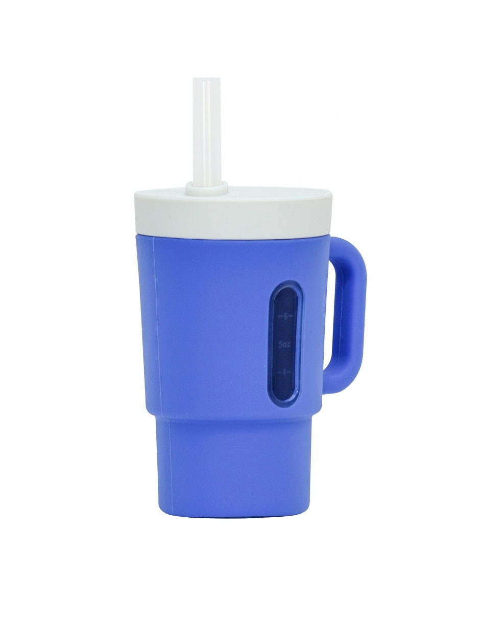 Vaso con tapa y popote de plástico 1
