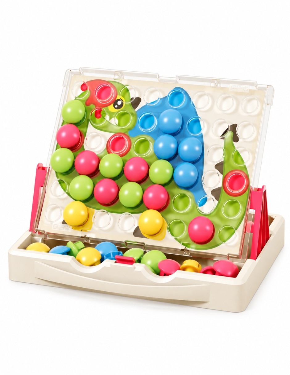 Juguete Educativo Fantacolor Junior Eco de Mosaicos con Botones Grandes Multicolor Quercetti PlayEco+ juego Didáctico para Infantil