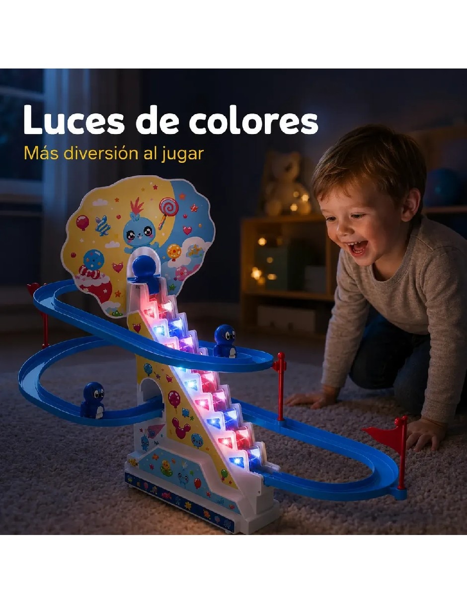 Juguete pista con tobogán de luz y sonido 5